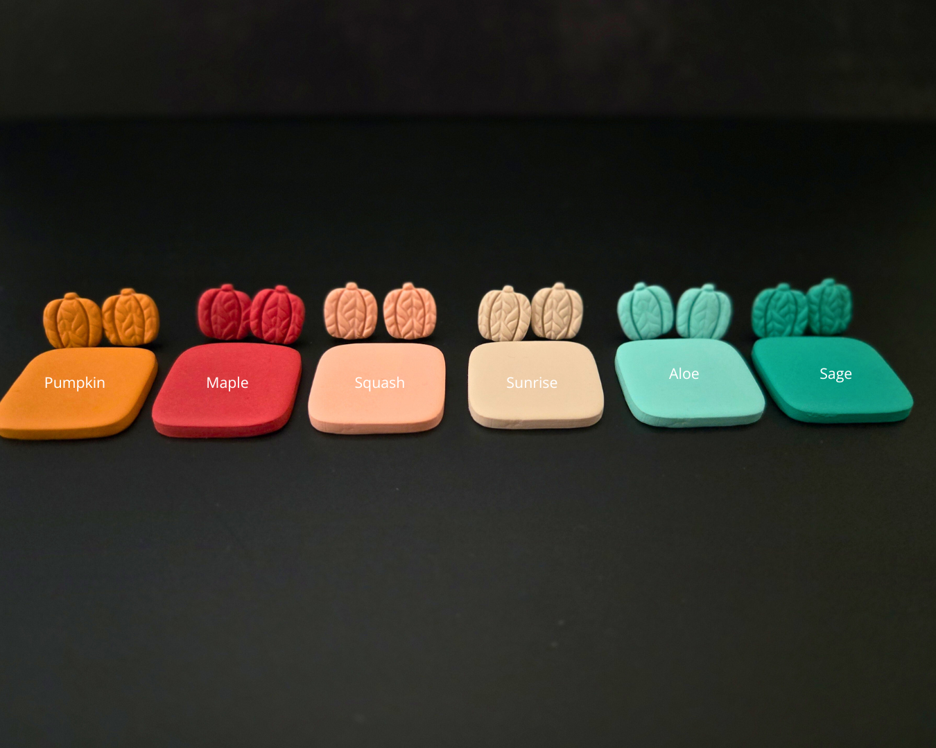 Pumpkin Studs | Polymer Clay Earrings