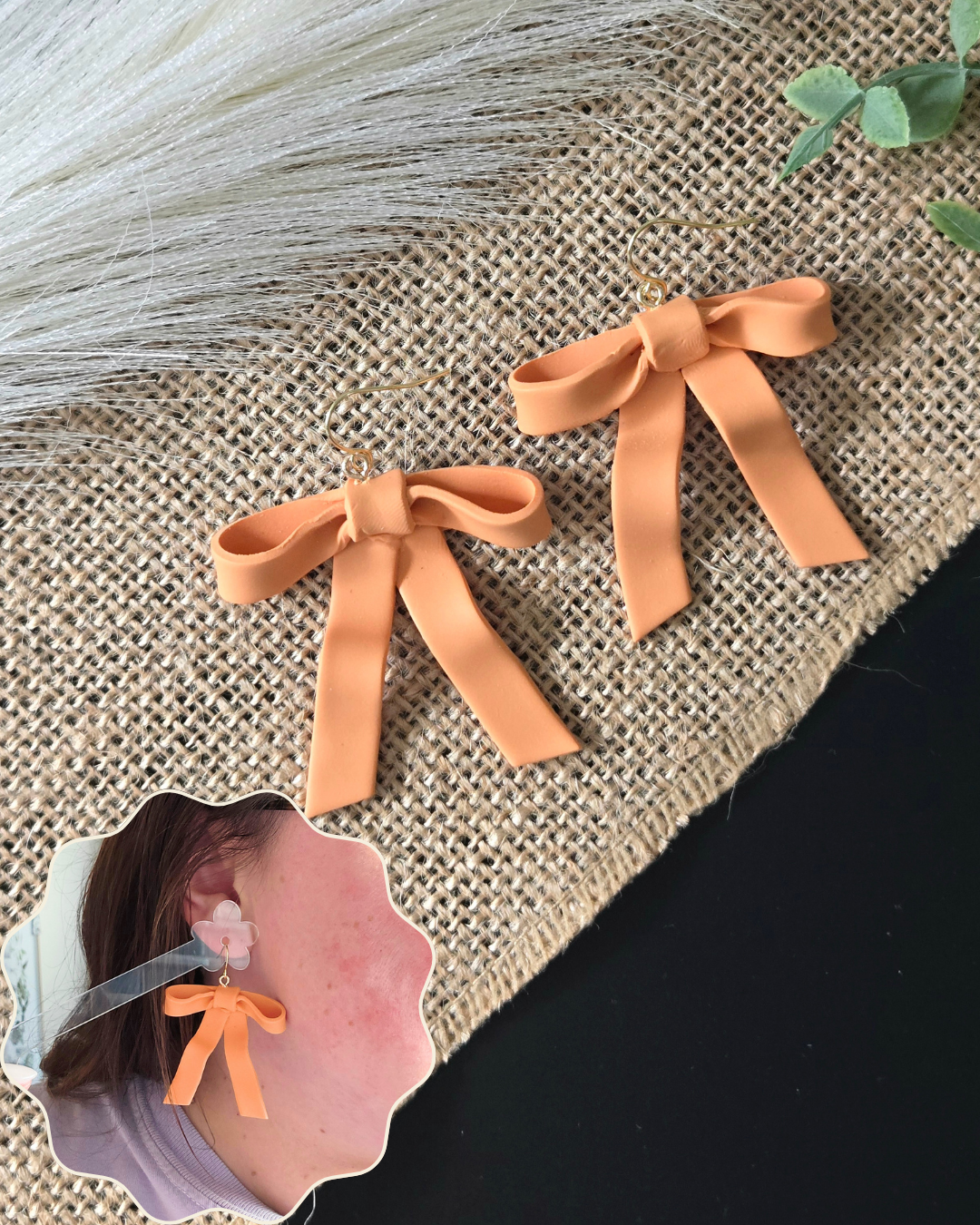XL Ribbon Bows | Polymer Clay Earrings