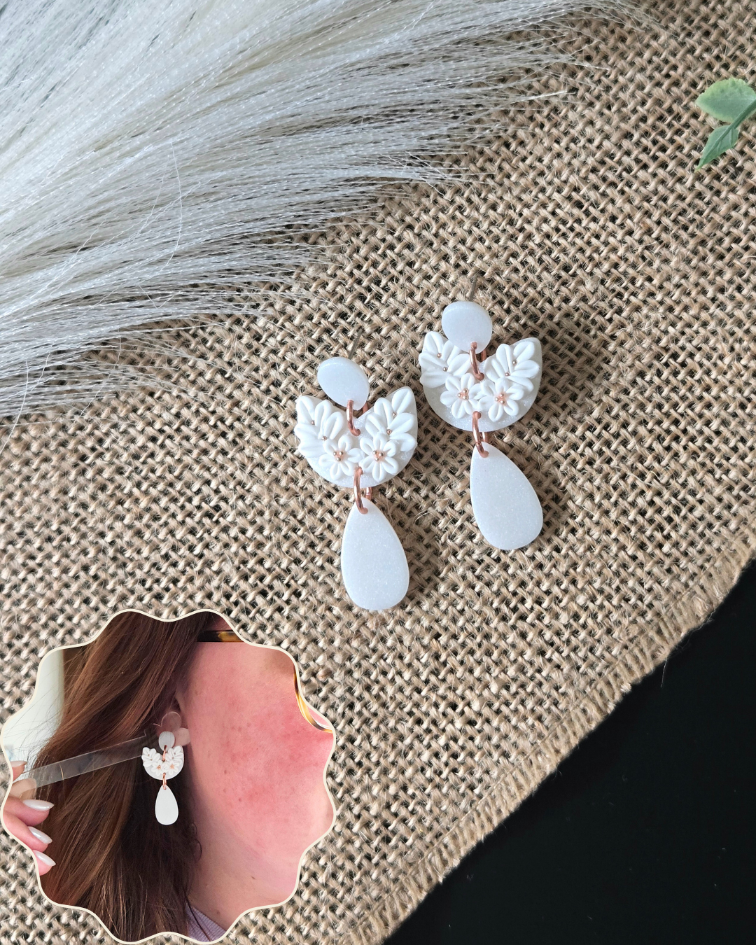 Floral Translucent Drop | Polymer Clay Earrings