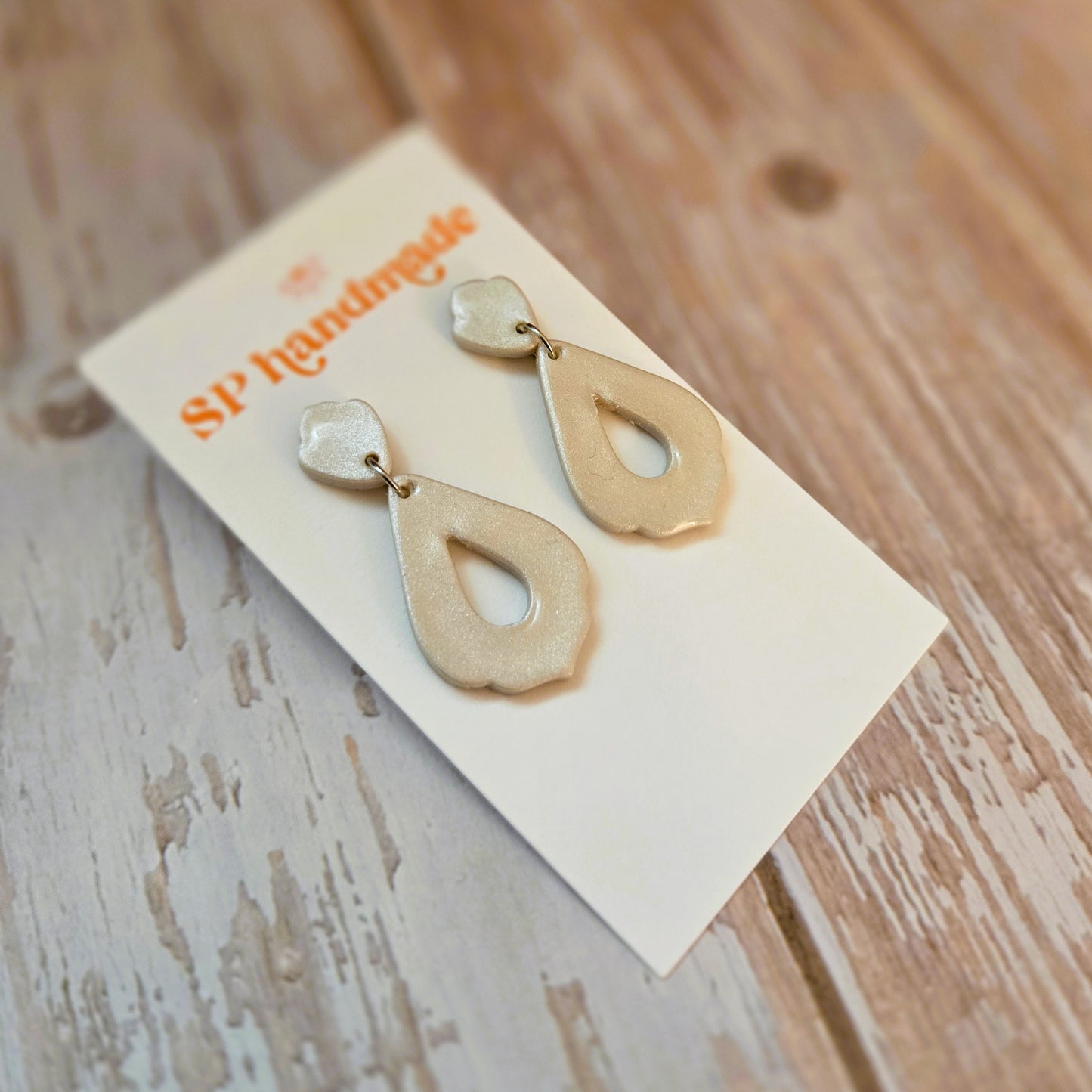 Silver Shimmer Drop | Polymer Clay Earrings