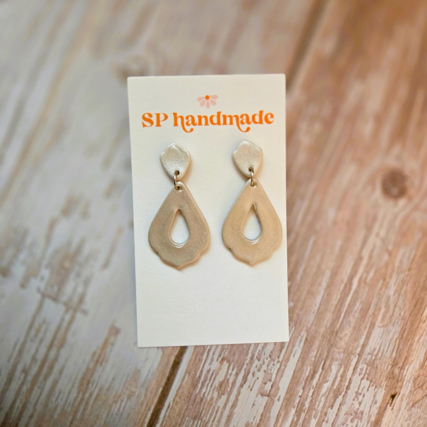 Silver Shimmer Drop | Polymer Clay Earrings