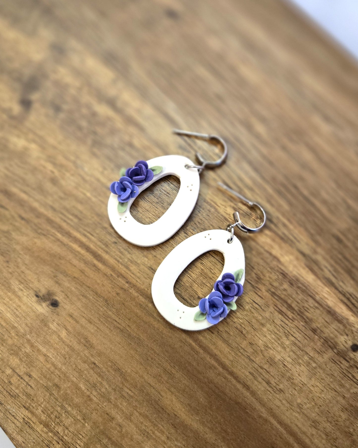 Purple Florals | Polymer Clay Earrings