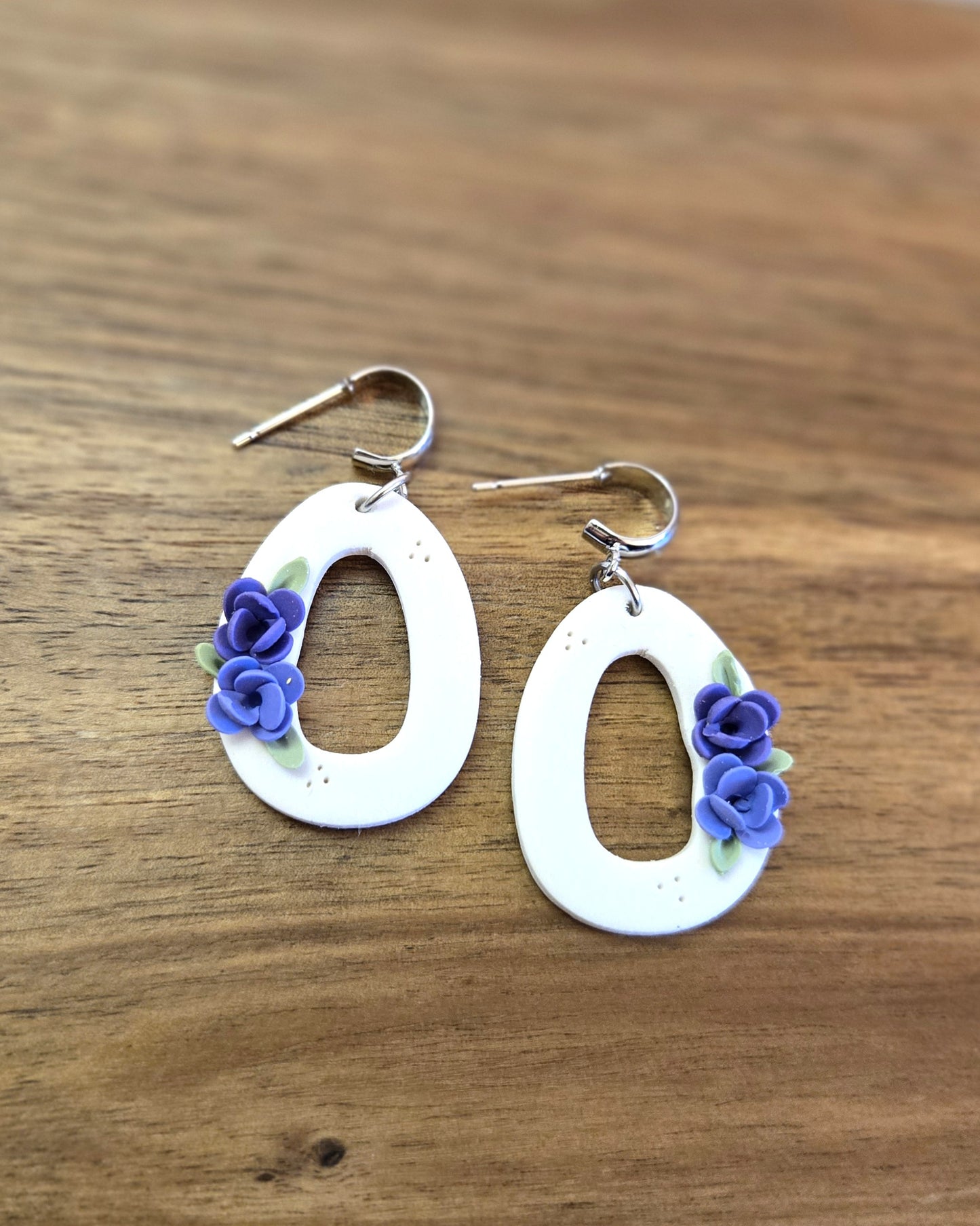 Purple Florals | Polymer Clay Earrings