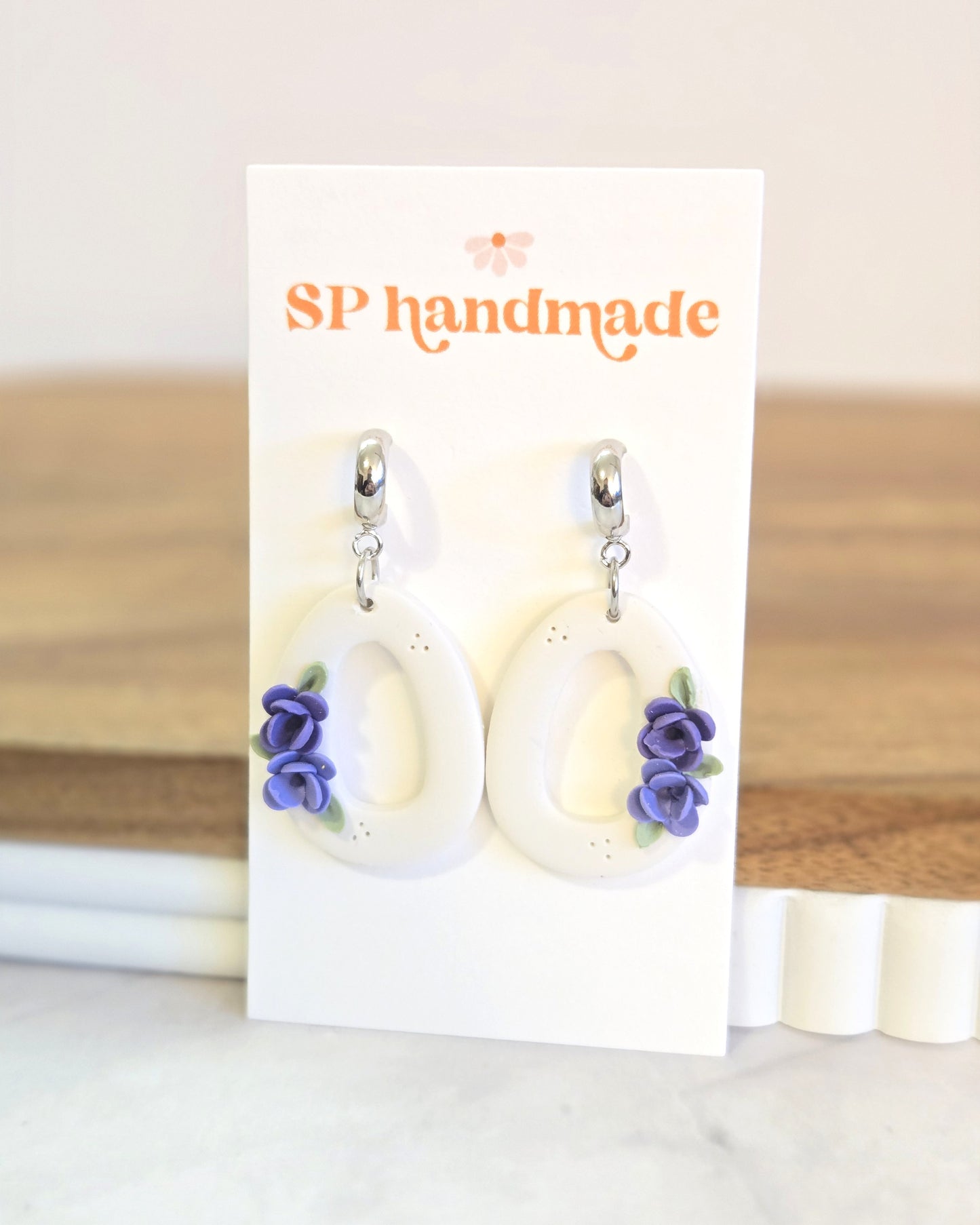 Purple Florals | Polymer Clay Earrings