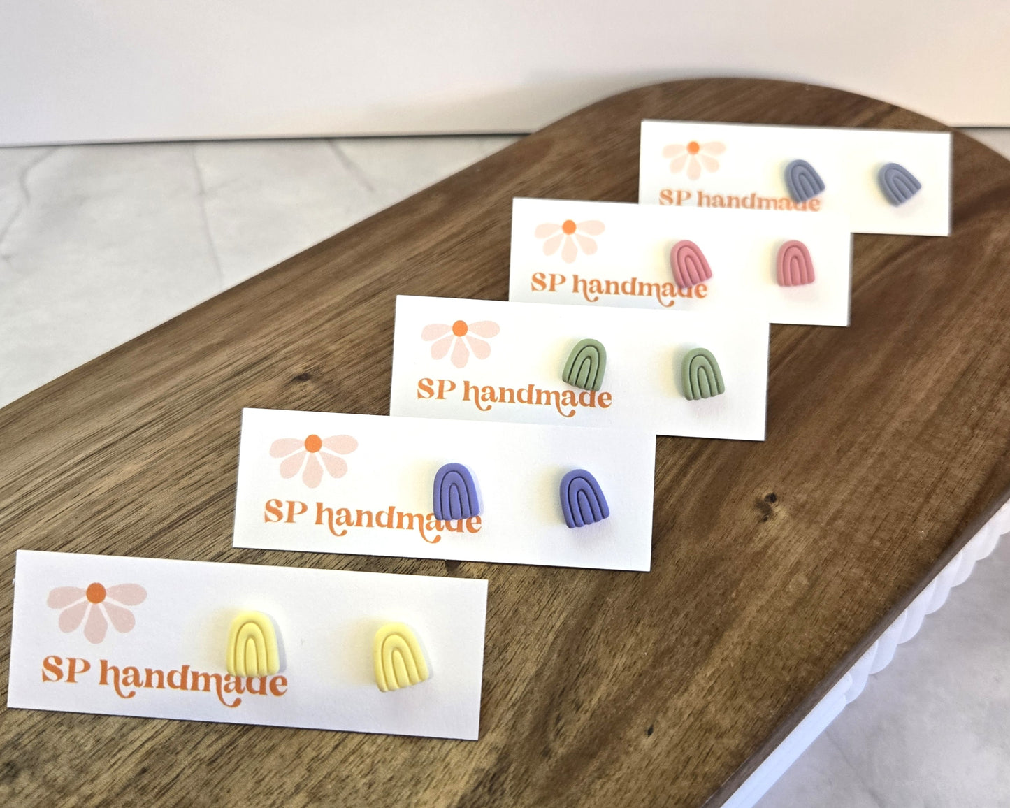 Pastel Rainbow Studs | Polymer Clay Earrings