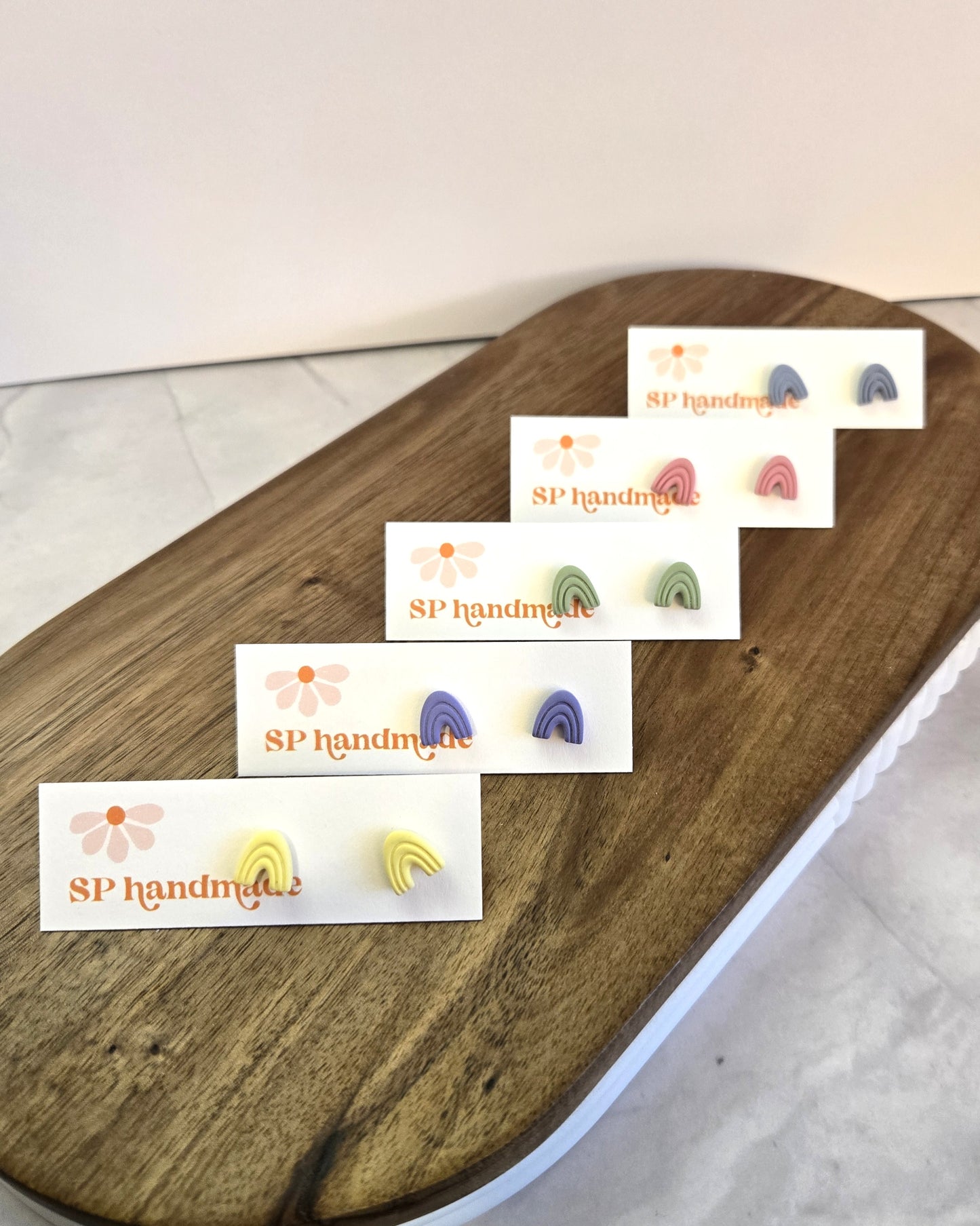 Pastel Rainbow Studs | Polymer Clay Earrings