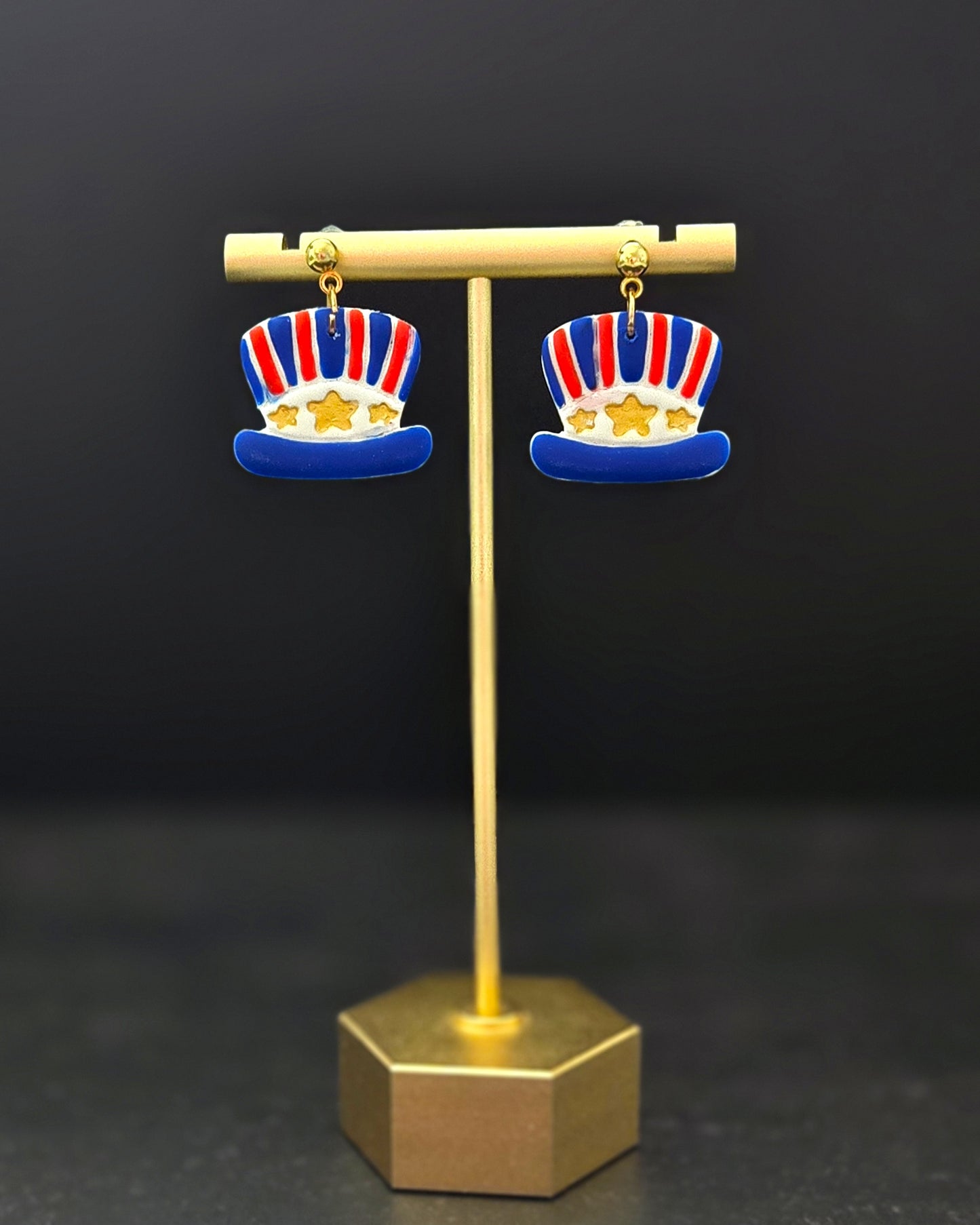Uncle Sam's Hat | Polymer Clay Earrings