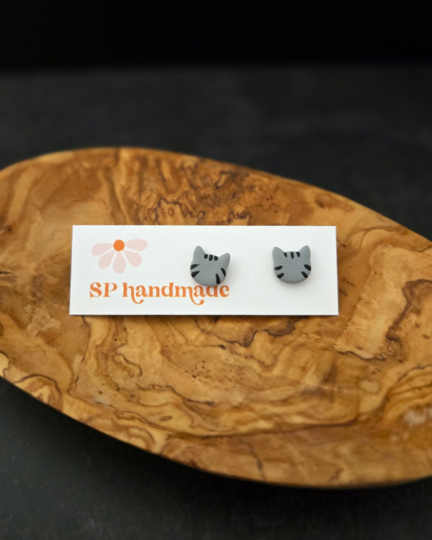 Cat Studs | Polymer Clay Earrings