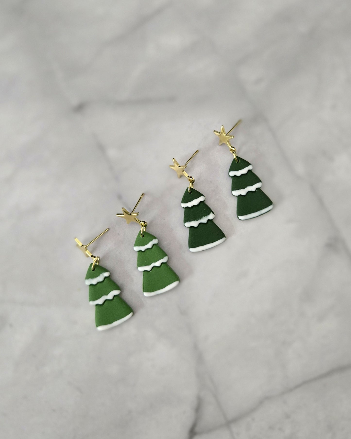 Snowy Trees | Polymer Clay Earrings