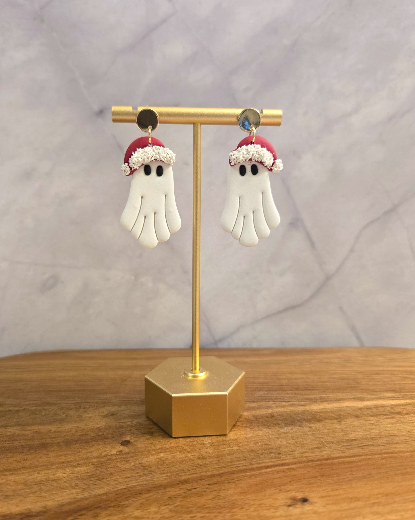 Santa Ghosts | Polymer Clay Earrings