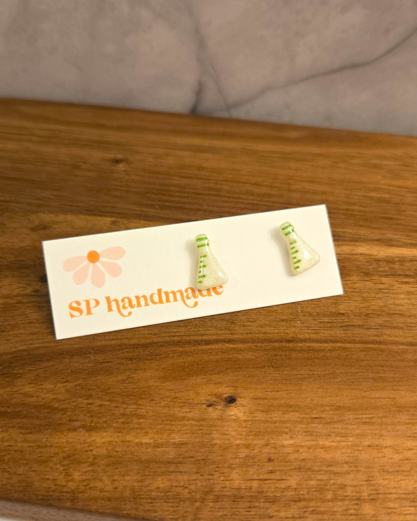 Science Beaker Studs | Polymer Clay Earrings