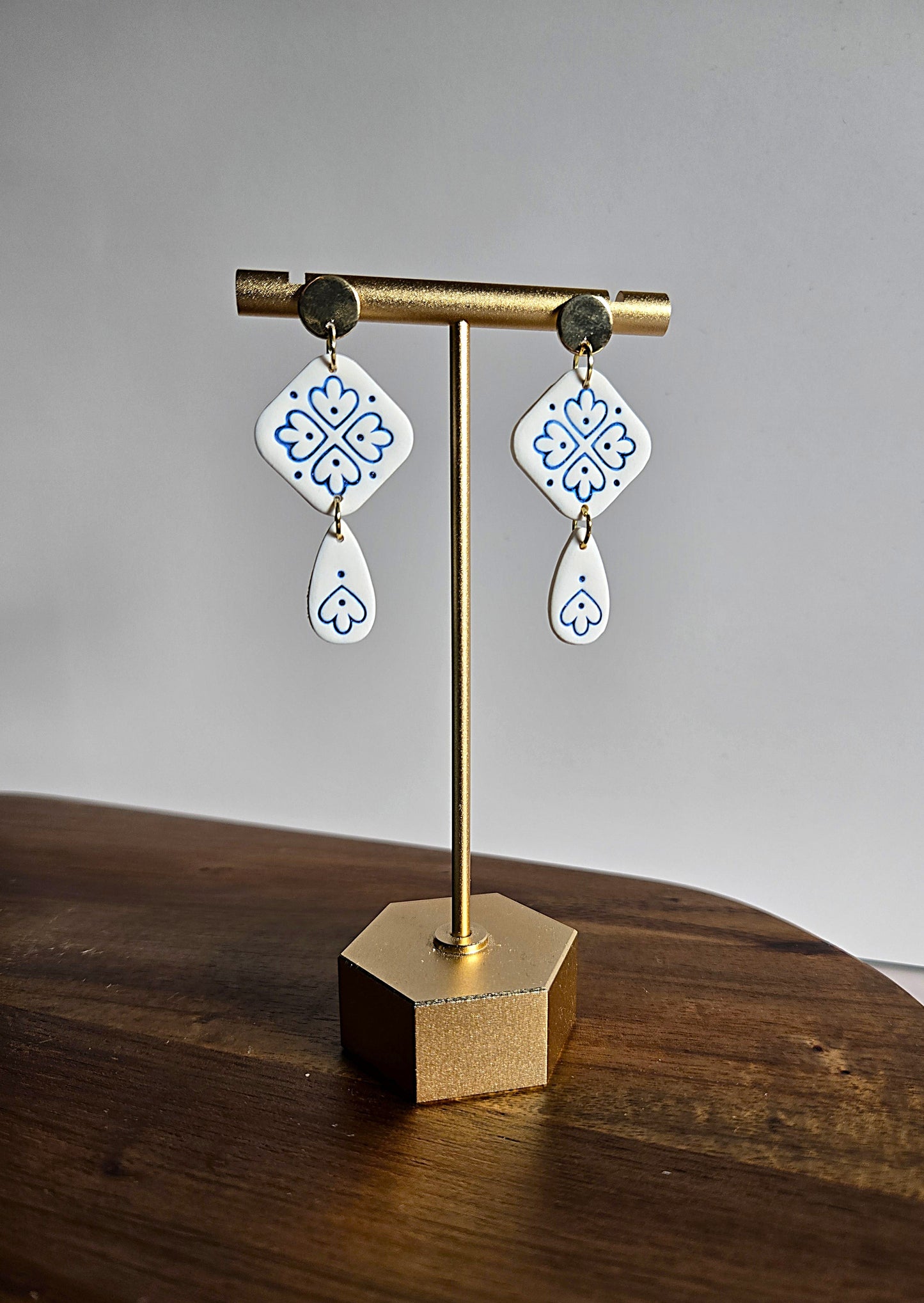 Indigo Bloom | Polymer Clay Earrings