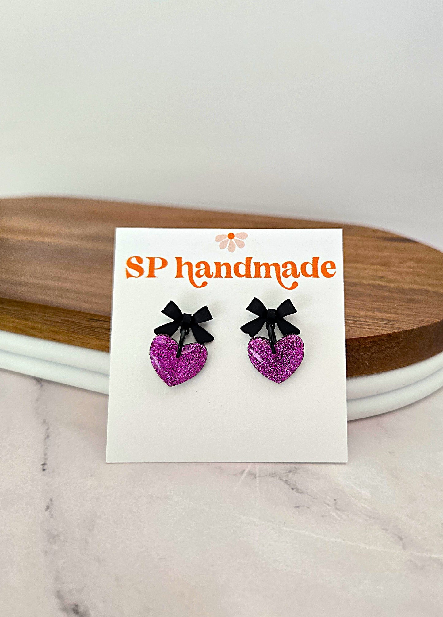 Heart Sparkle | Polymer Clay Earrings