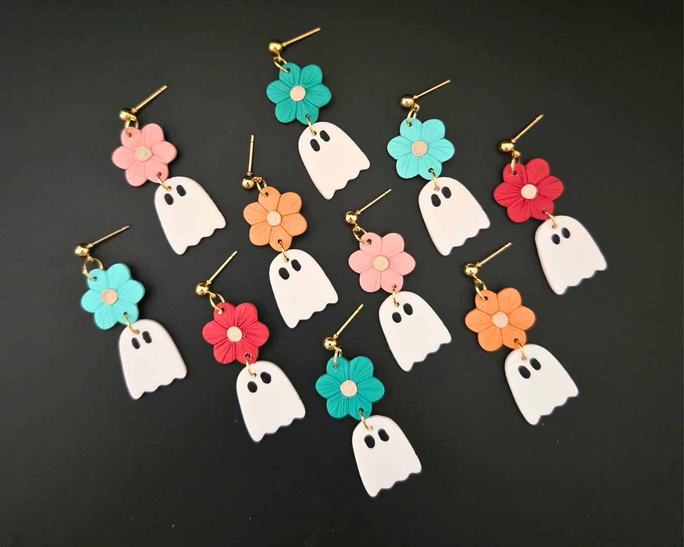 Floral Ghosts | Polymer Clay Earrings