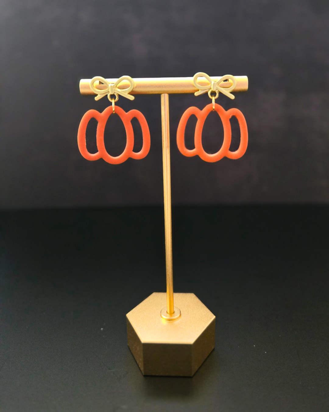 Pumpkins with Bows | Polymer Clay Earrings
