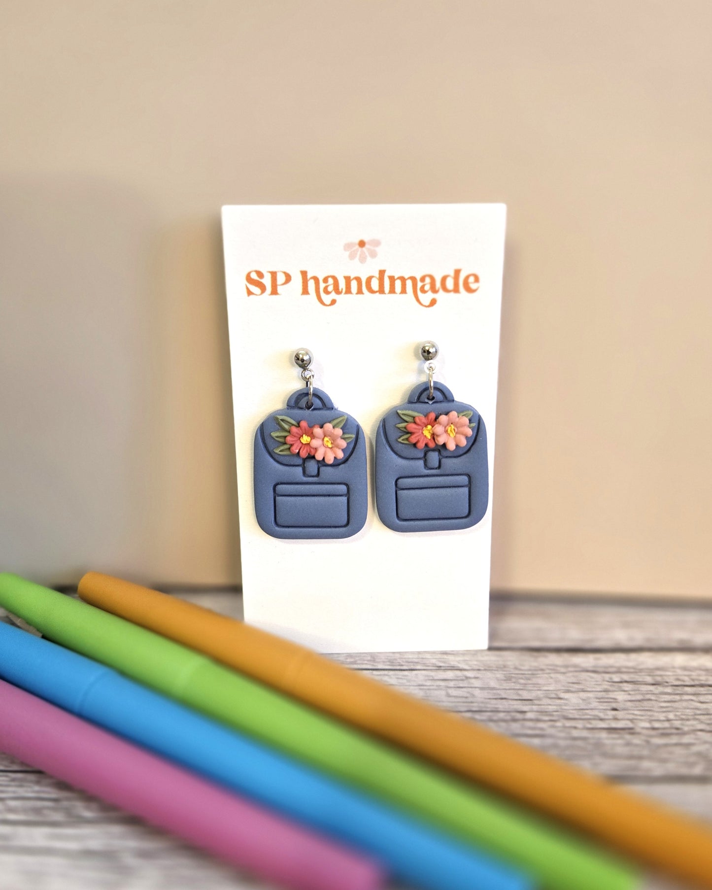 Backpacks | Polymer Clay Earrings