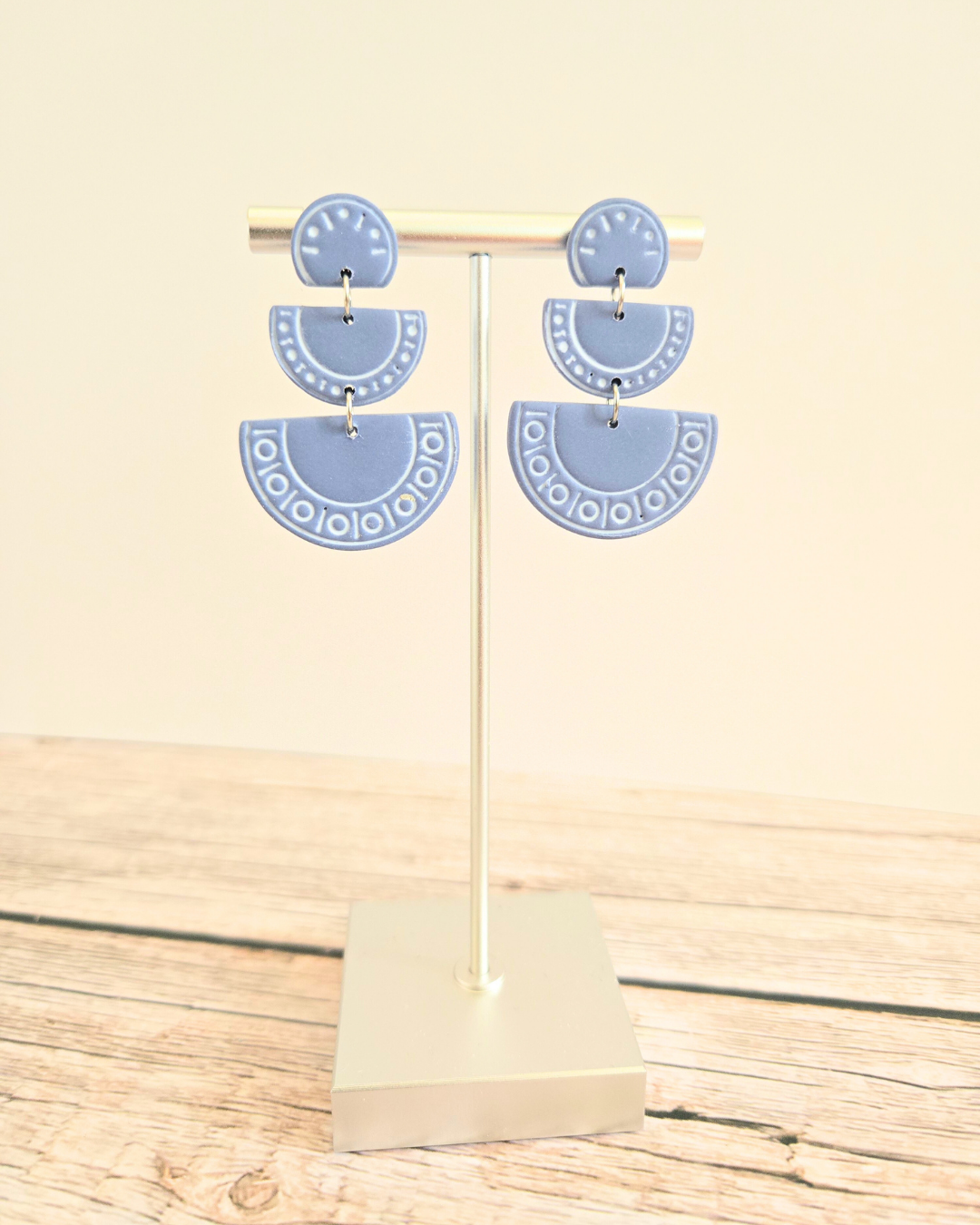 Blue Aztec Dangles | Polymer Clay Earrings