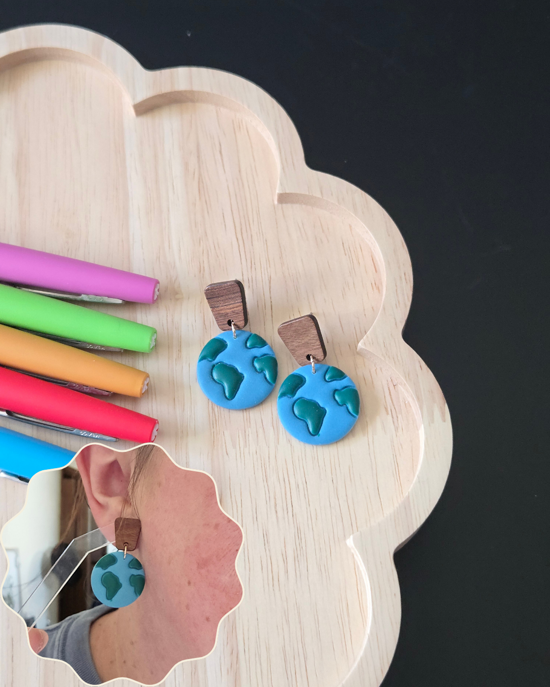 Earth | Polymer Clay Earrings