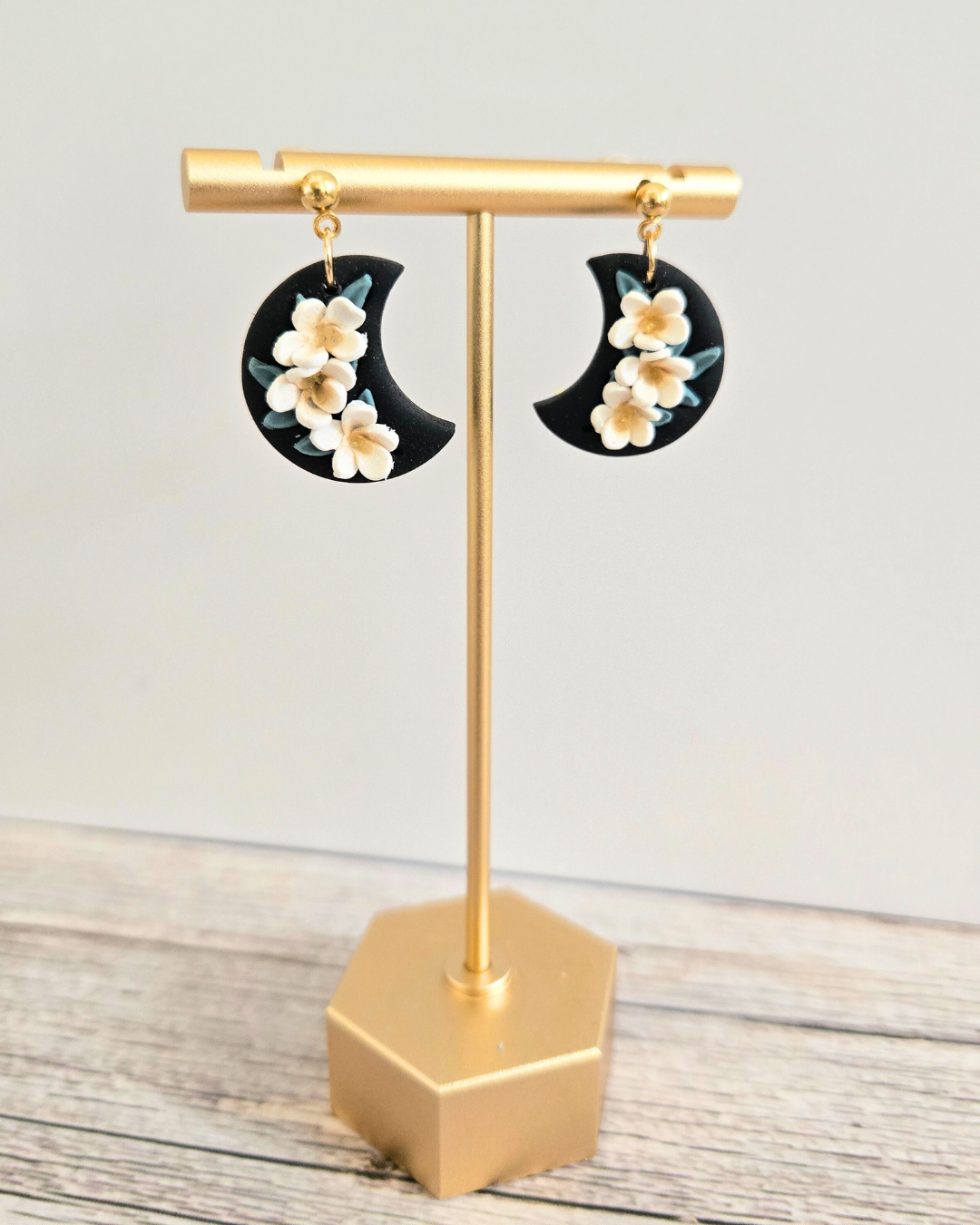 Floral Moons | Polymer Clay Earrings