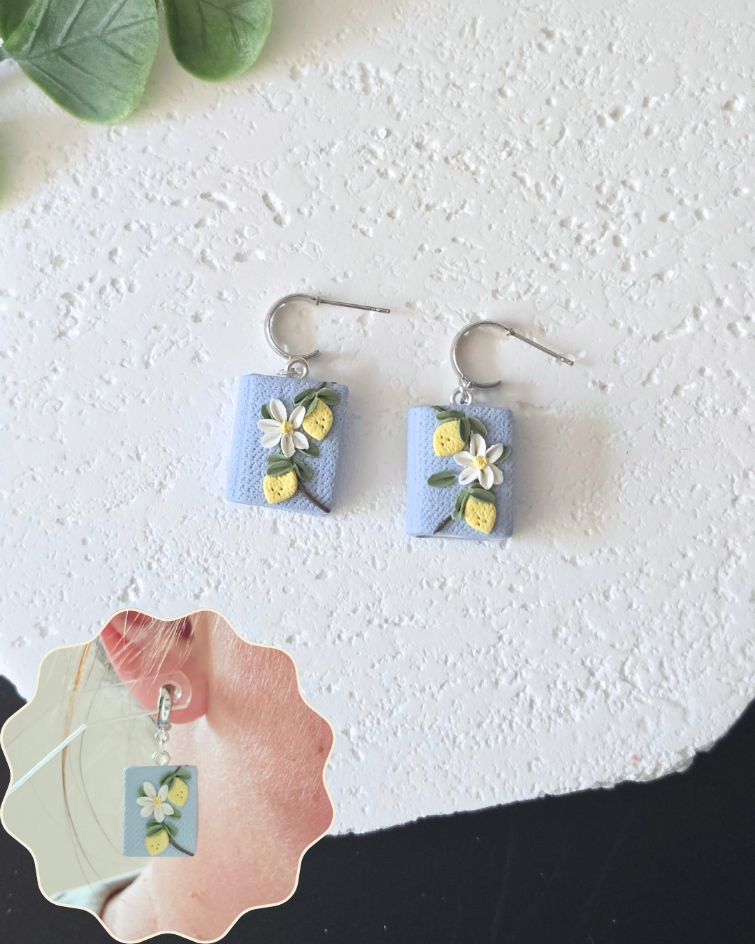 Lemon Books | Polymer Clay Earrings