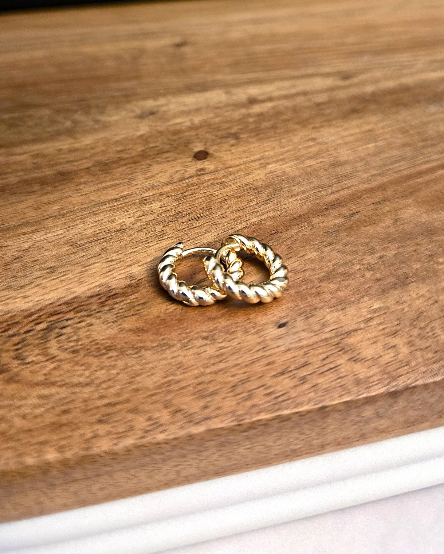 Mini Gold Textured Huggies