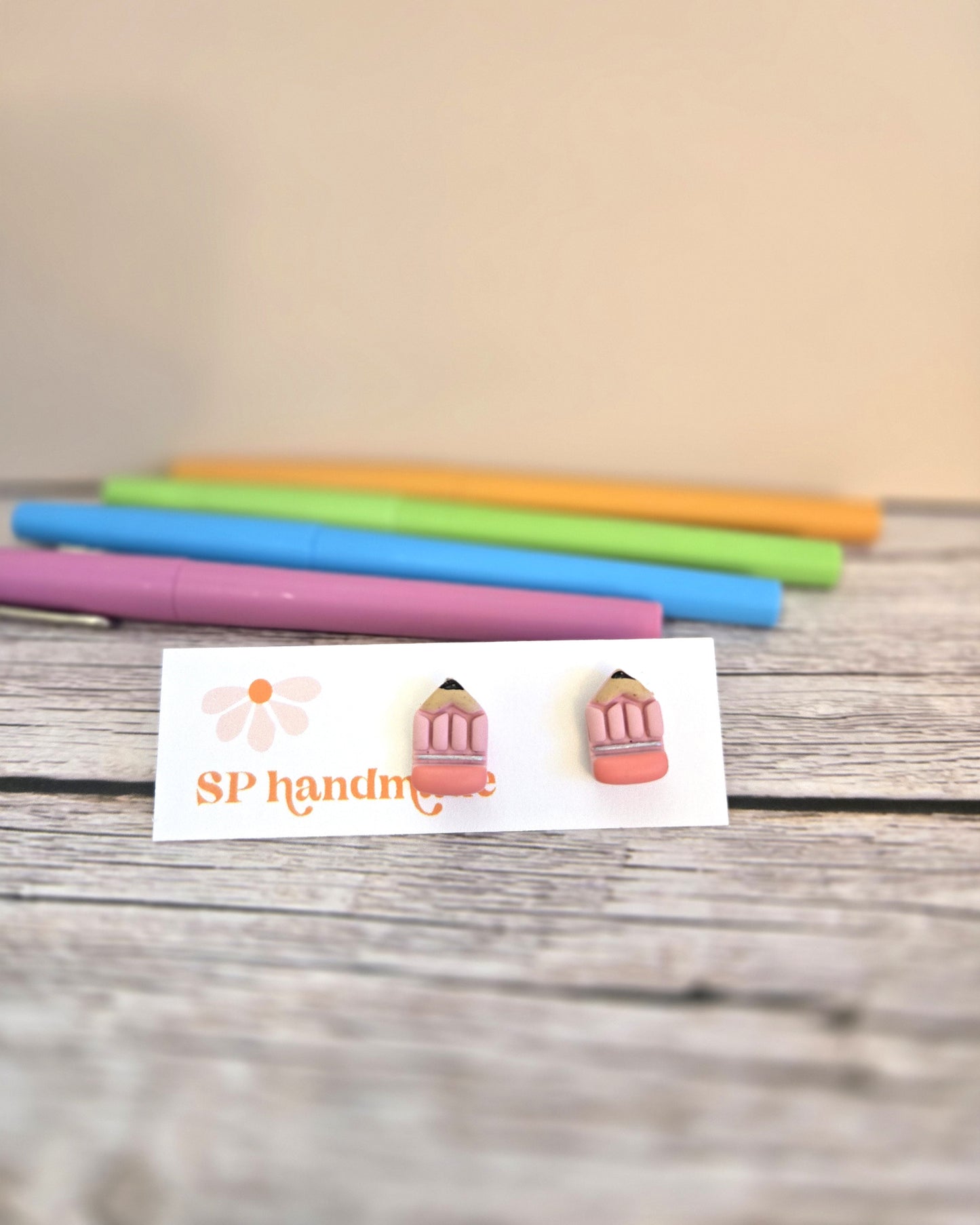 Pencil Studs | Polymer Clay Earrings
