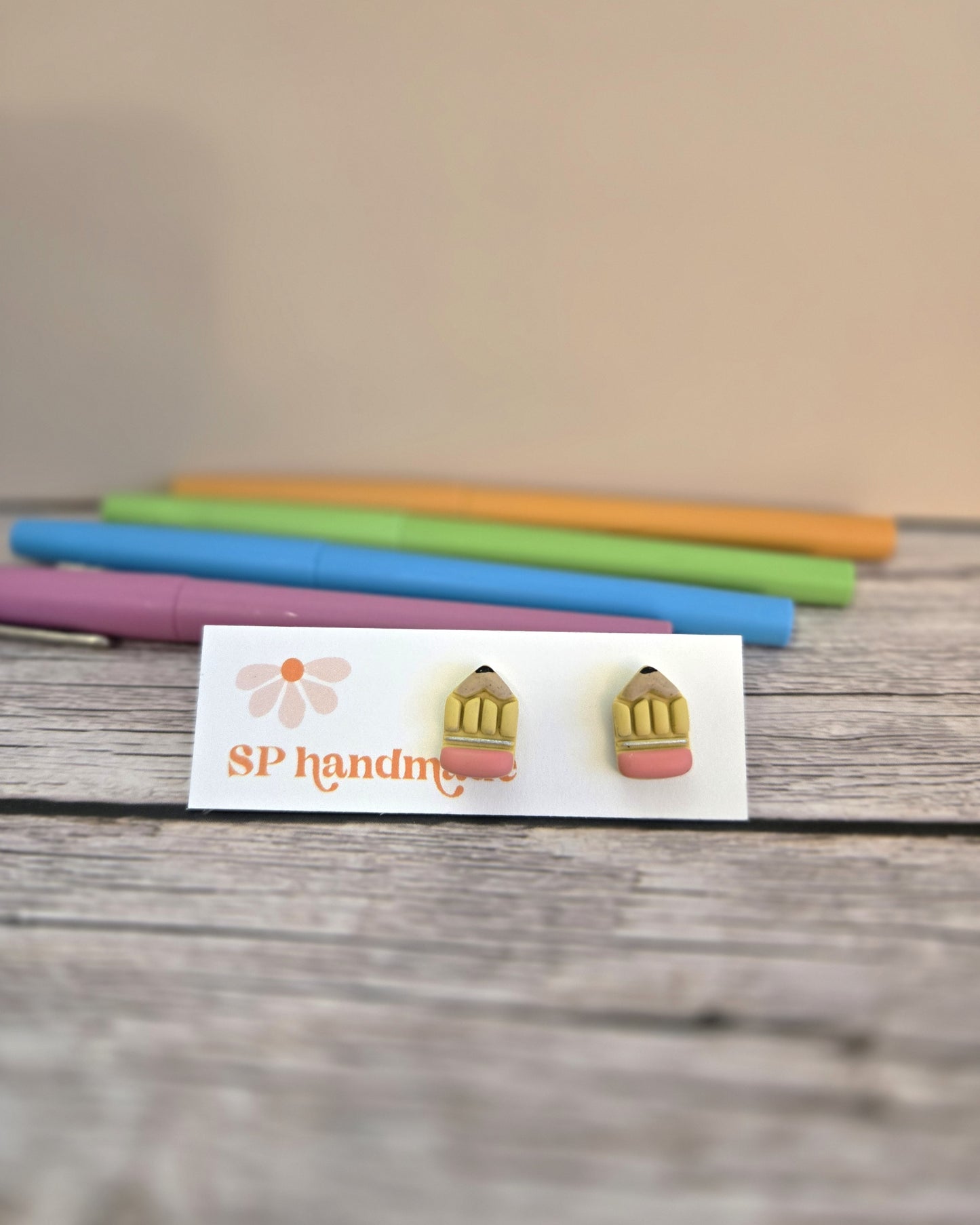 Pencil Studs | Polymer Clay Earrings