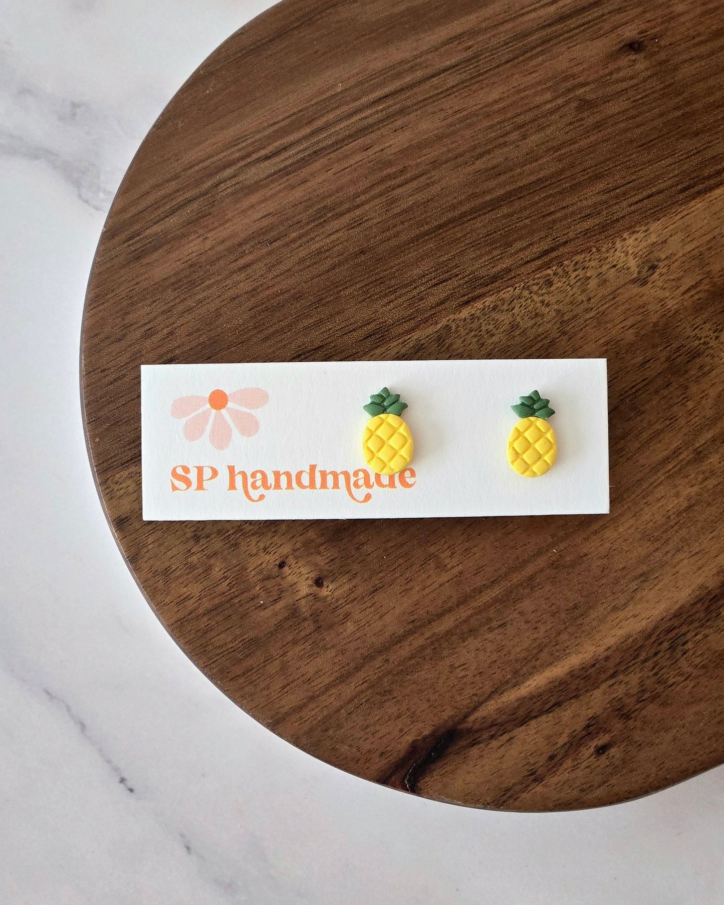 Pineapple Studs | Polymer Clay Earrings