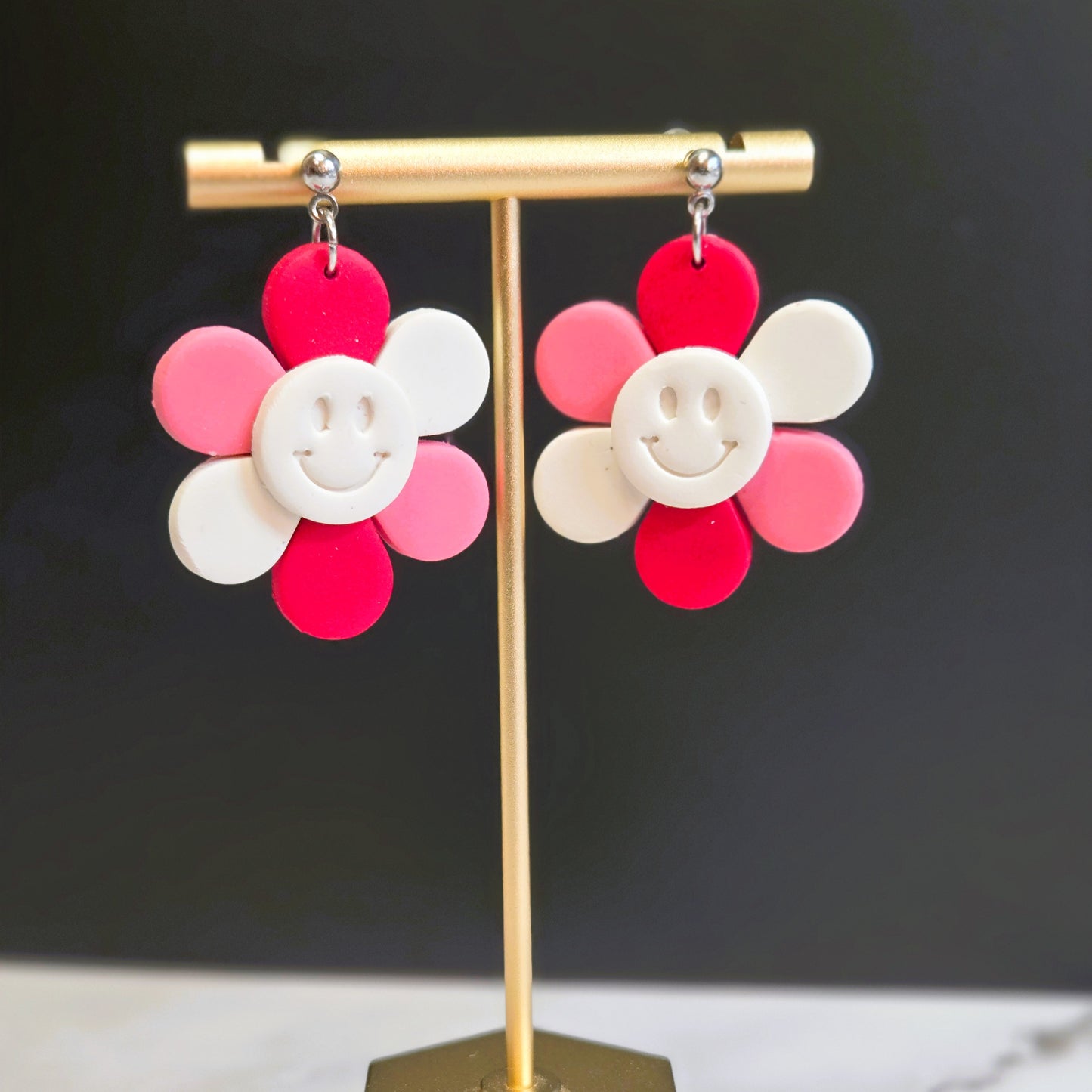 Valentine's Flower Dangles | Polymer Clay Earrings