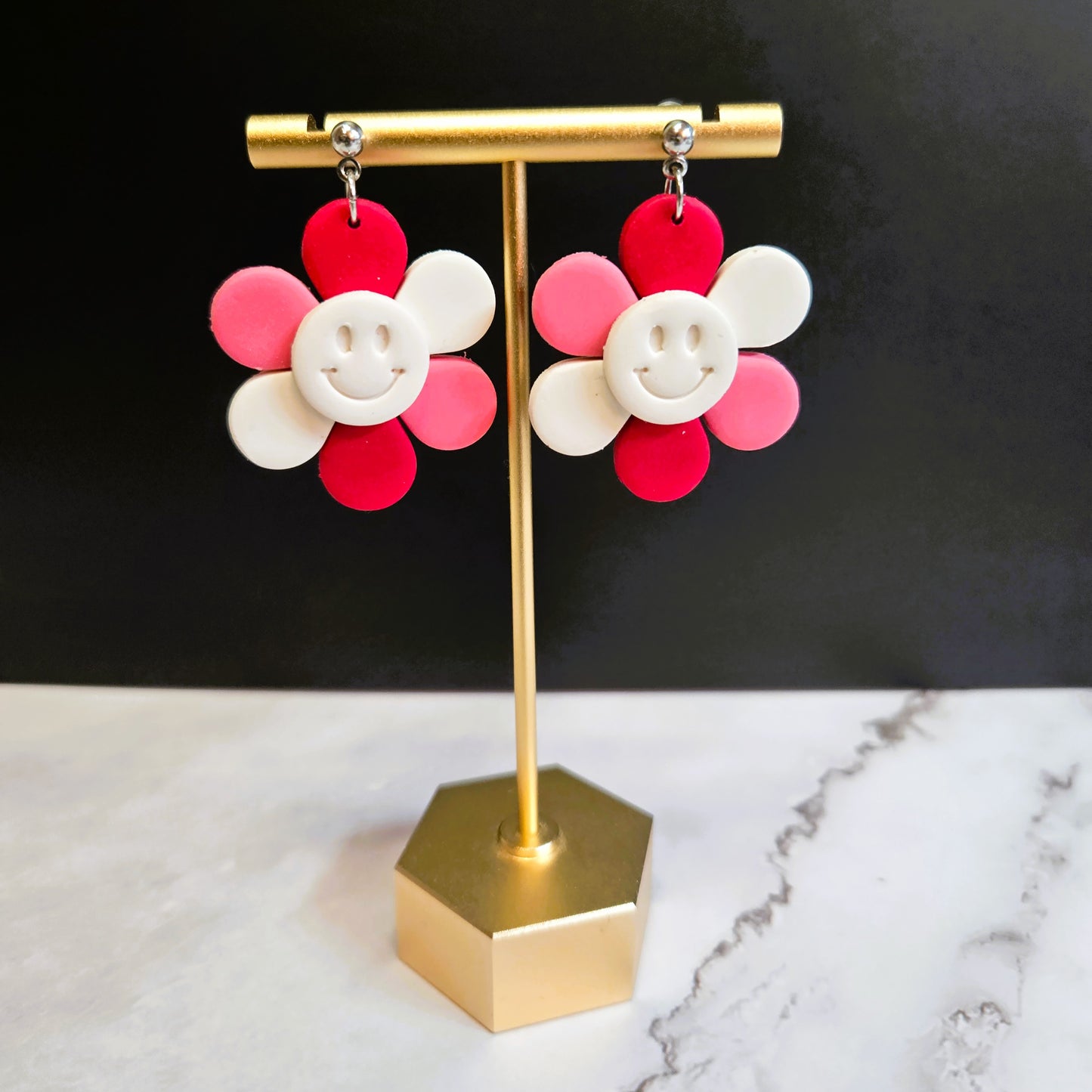 Valentine's Flower Dangles | Polymer Clay Earrings