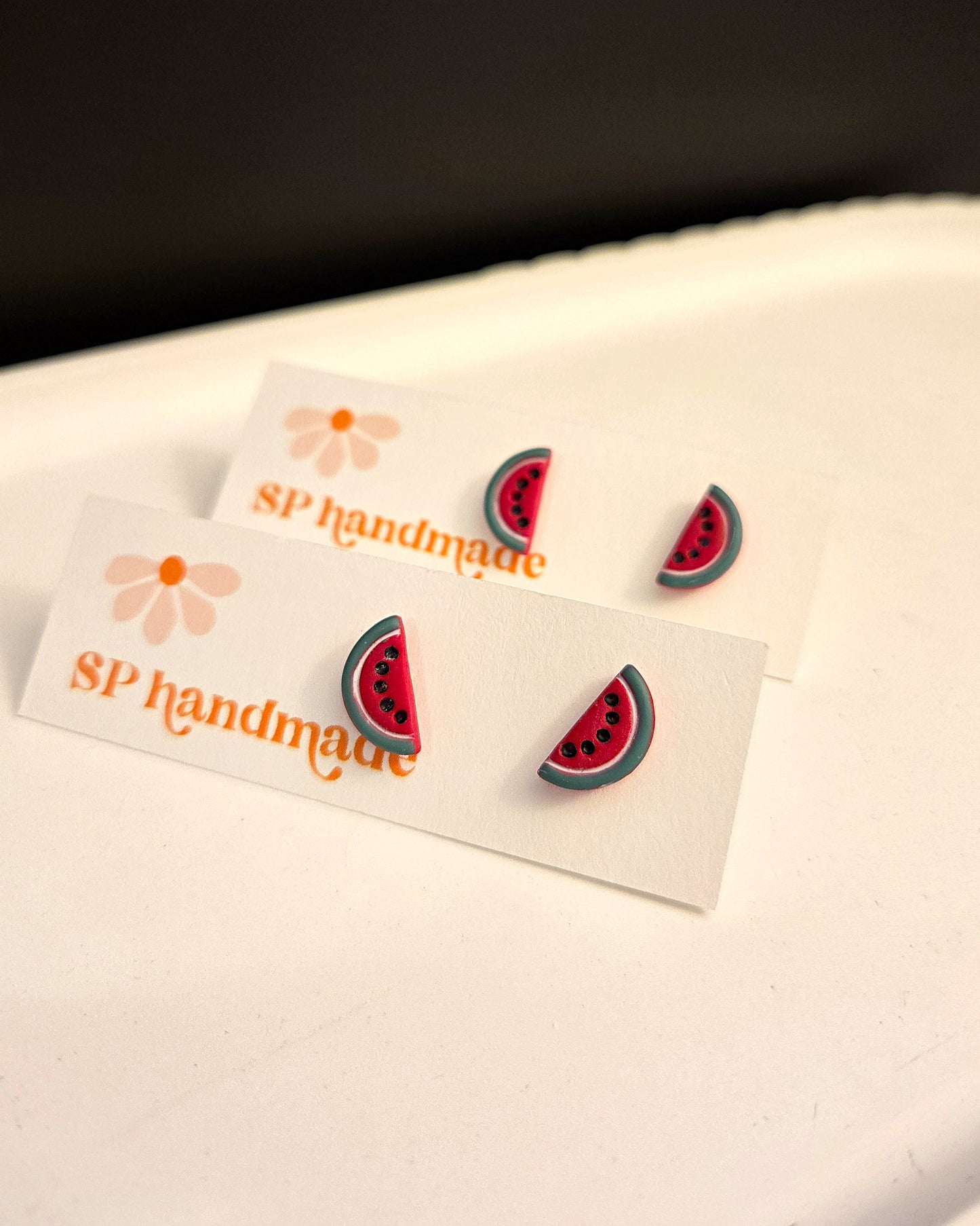 Watermelon Half Earrings | Polymer Clay Earrings