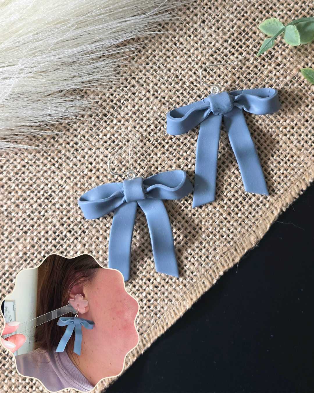 XL Ribbon Bows | Polymer Clay Earrings
