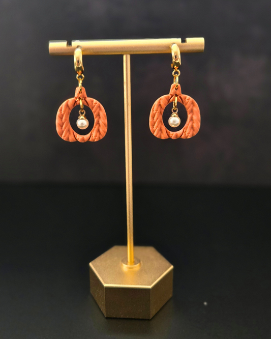 Elegant Pumpkin | Polymer Clay Earrings