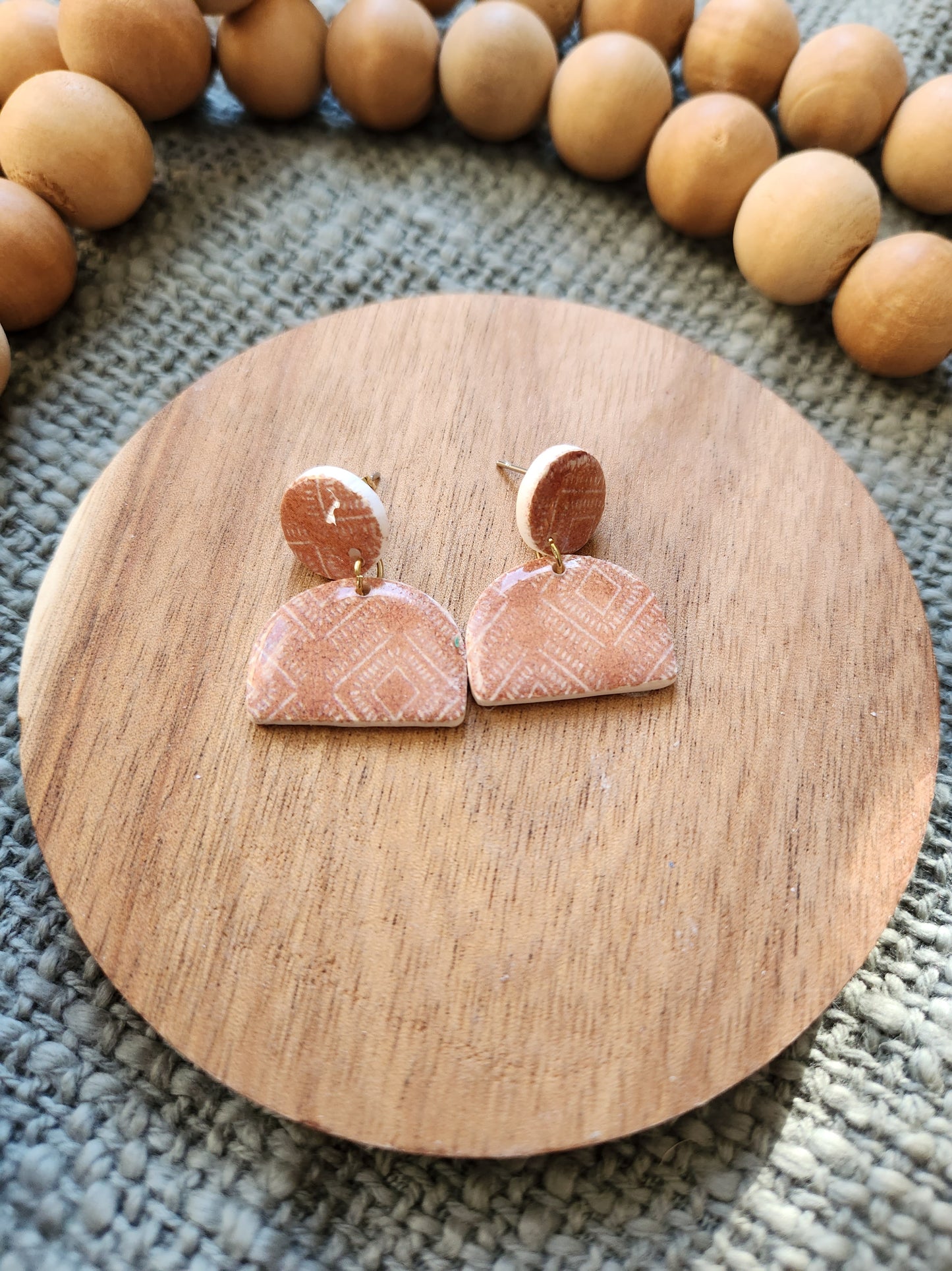 Orange Aztec Collection | Polymer Clay Earrings