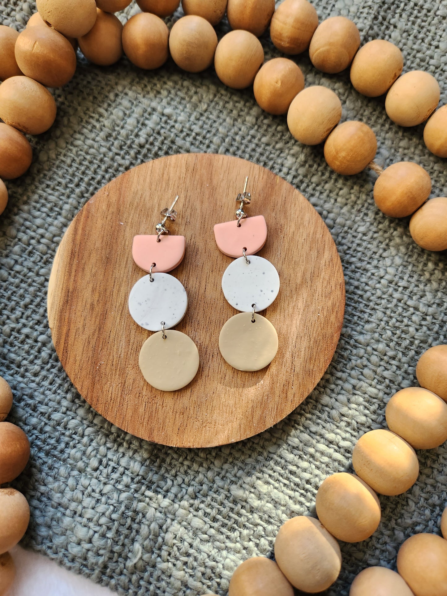 Neutral Dangle | Polymer Clay Earrings