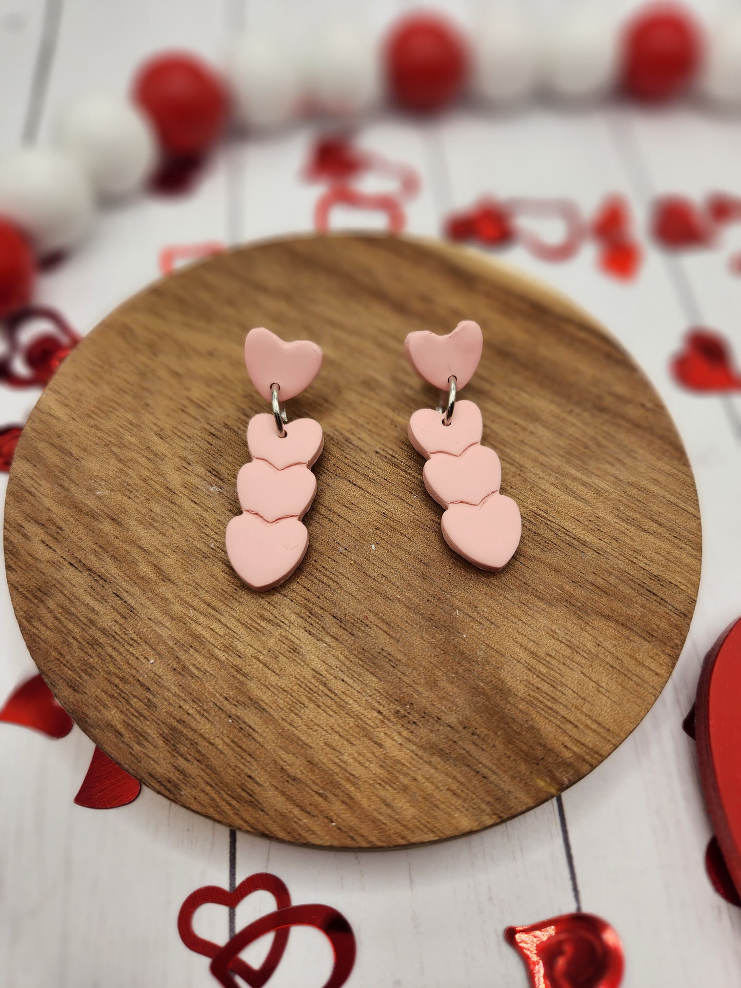 Pink Hearts | Polymer Clay Earrings