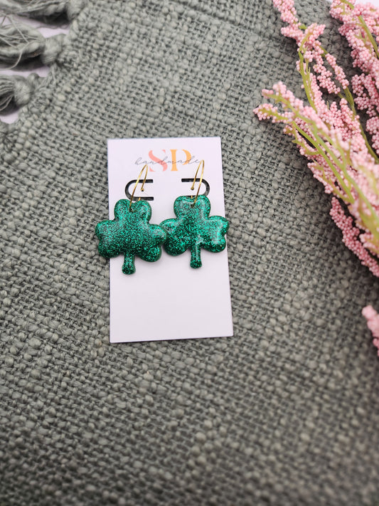 Shamrock Hoops | Polymer Clay Earrings