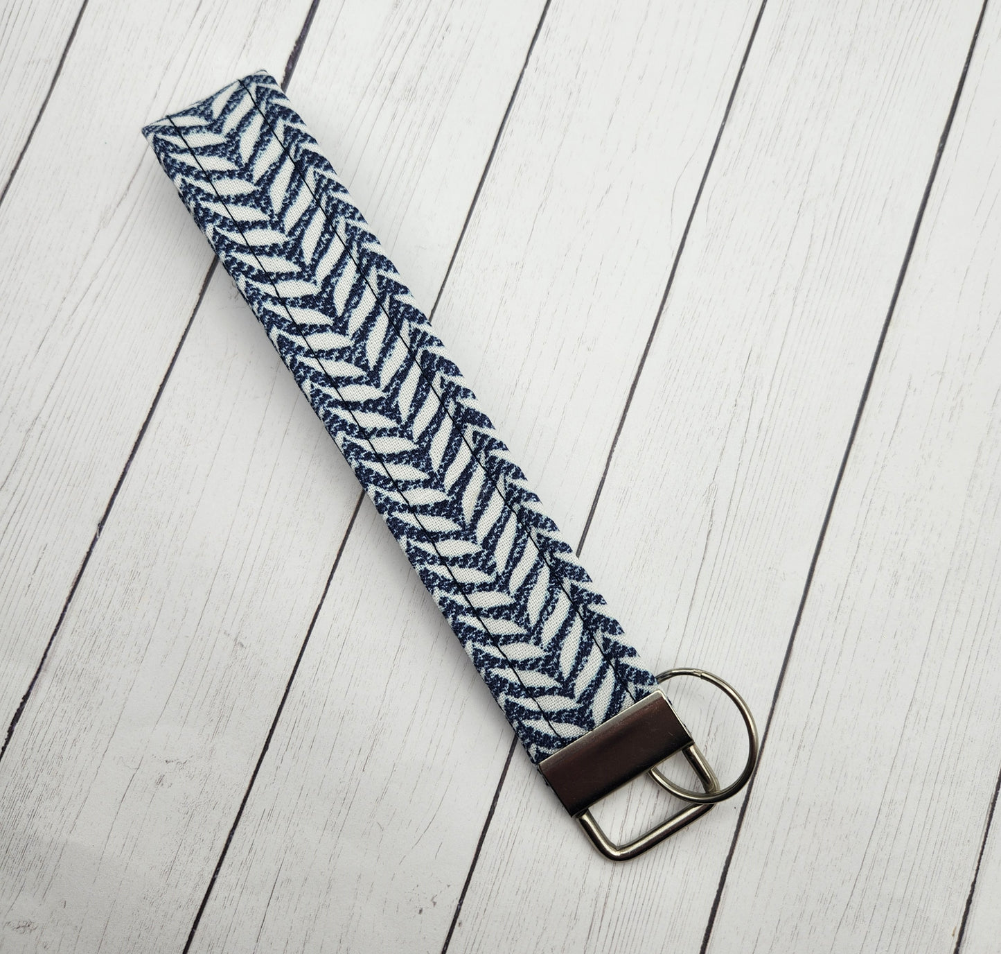 Blue and White Wristlet