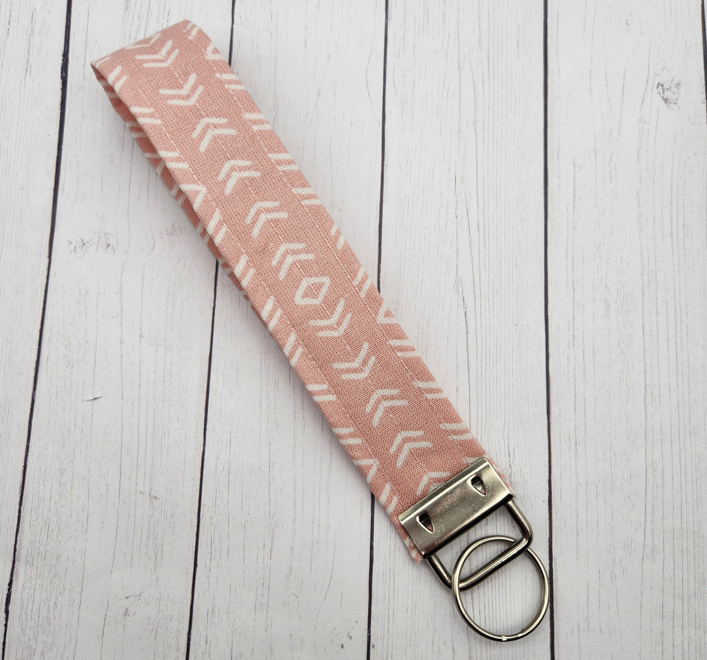 Pink and White Wristlet