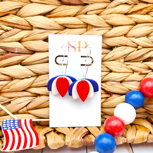 Patriotic Layered Hoops | Polymer Clay Earrings