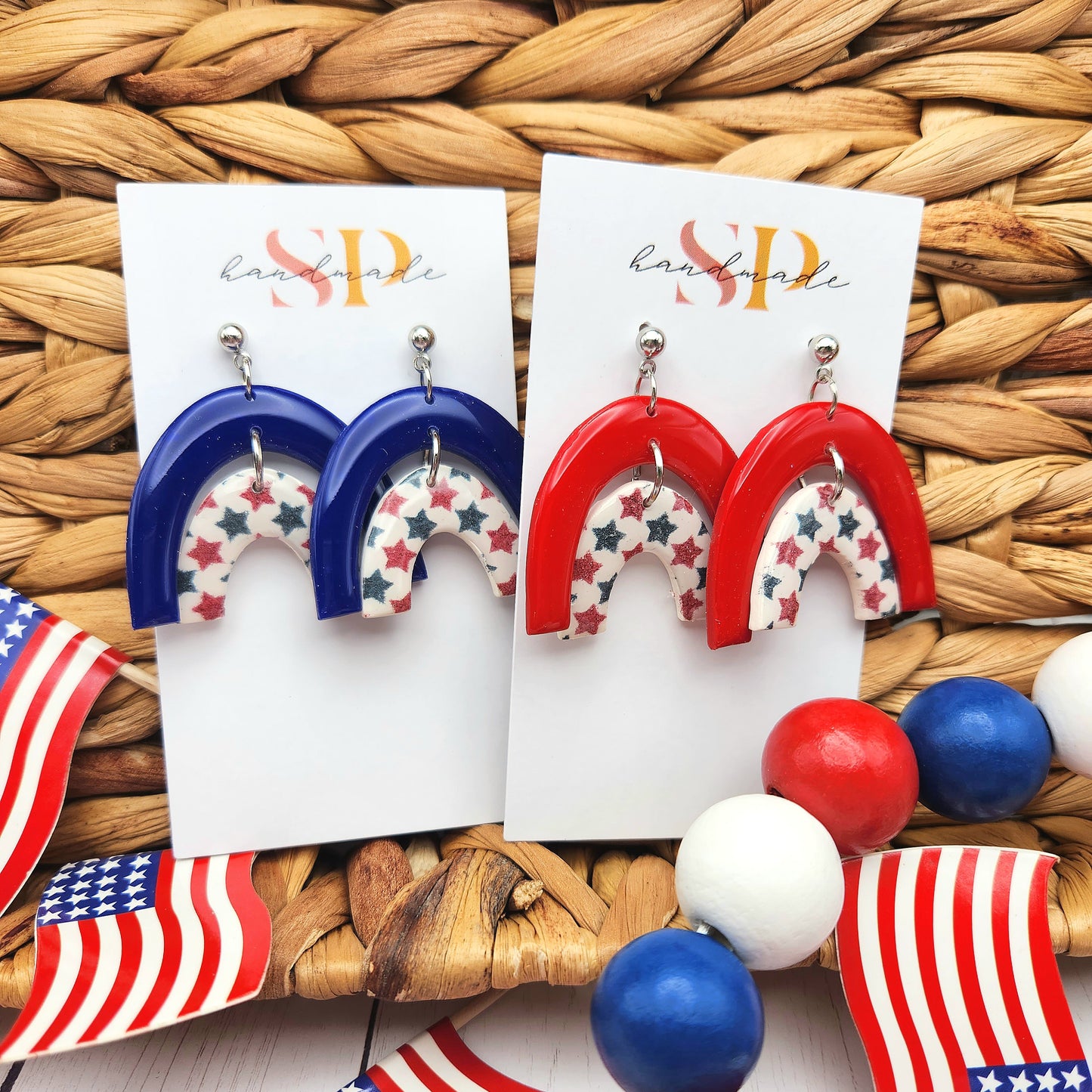 Patriotic Arches | Polymer Clay Earrings