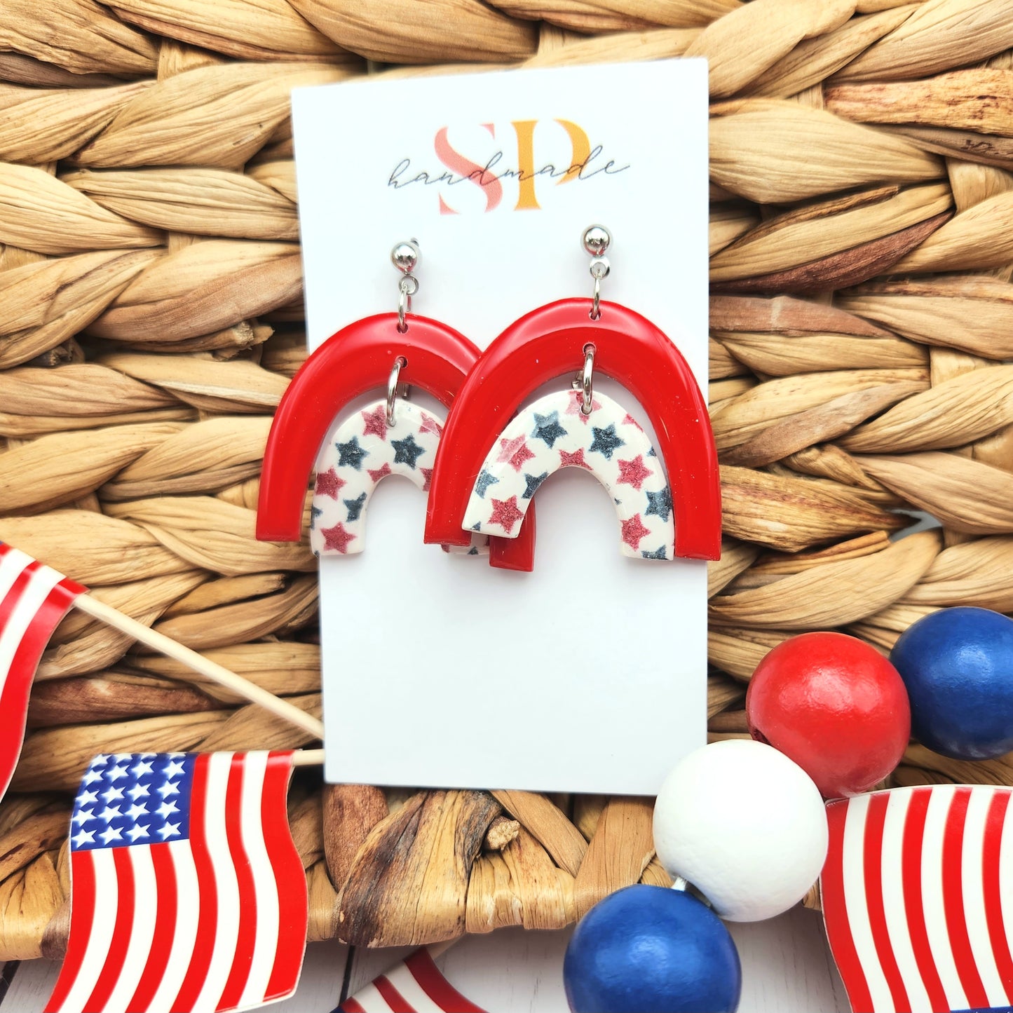 Patriotic Arches | Polymer Clay Earrings