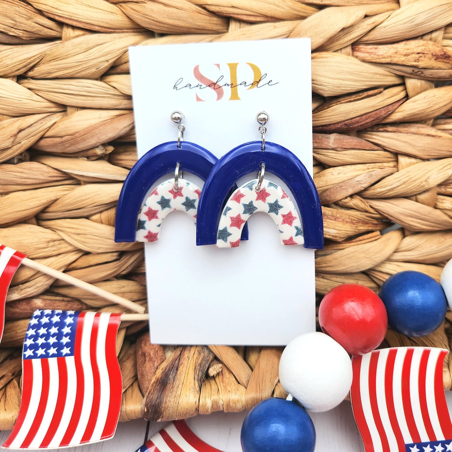 Patriotic Arches | Polymer Clay Earrings