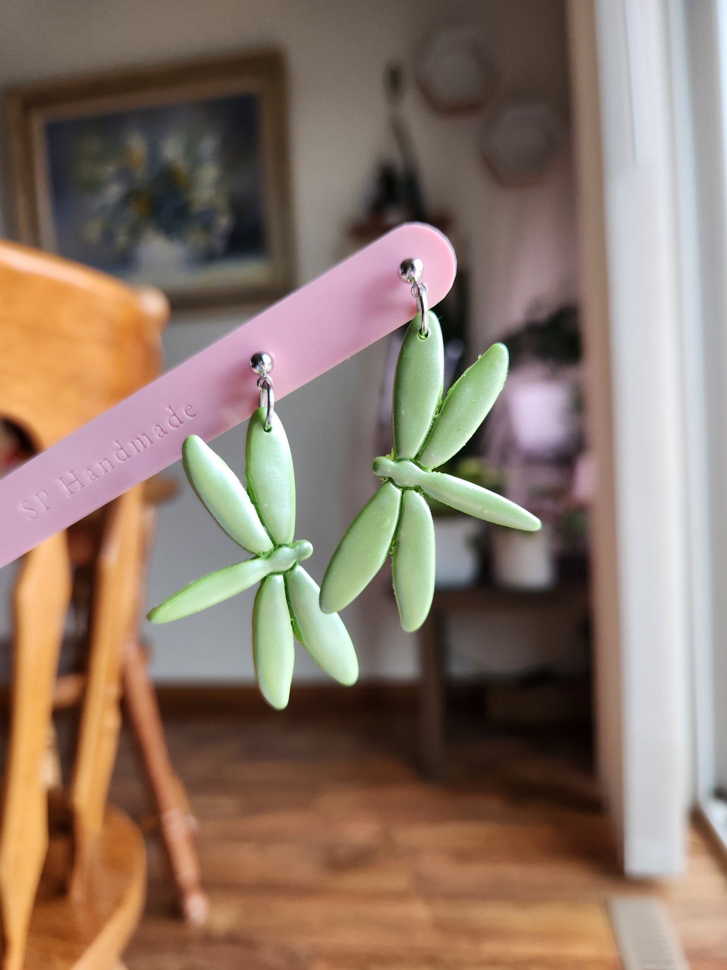 Large Dragonfly Dangles | Polymer Clay Earrings