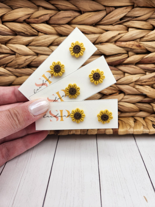 Sunflower Studs | Polymer Clay Earrings