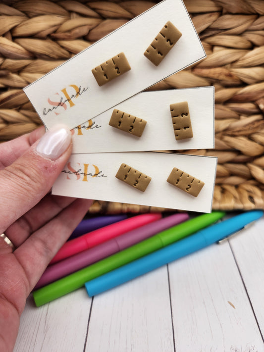 Ruler Studs | Polymer Clay Earrings