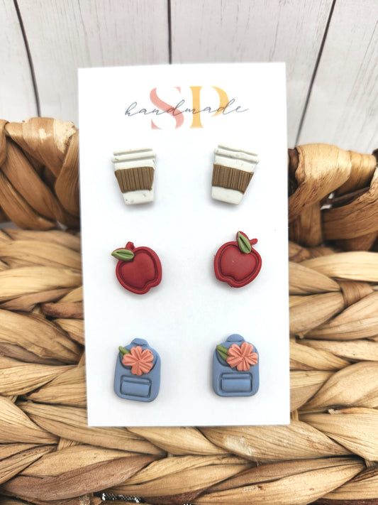 Teacher Essentials Stud Pack | Polymer Clay Earrings