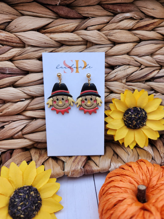 Scarecrow Dangle | Polymer Clay Earrings