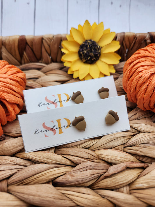 Acorn Studs | Polymer Clay Earrings