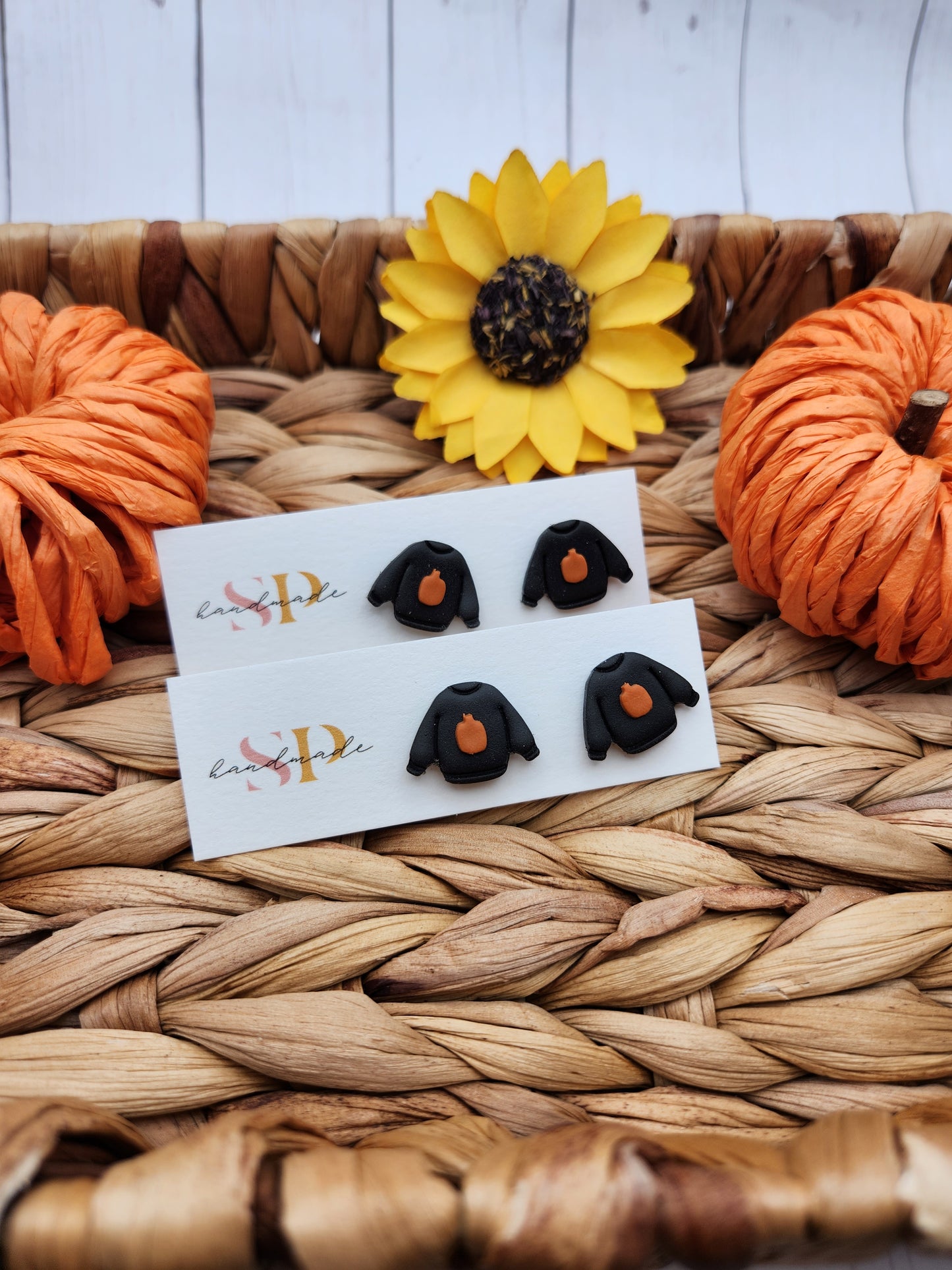 Fall Sweater Studs | Polymer Clay Earrings